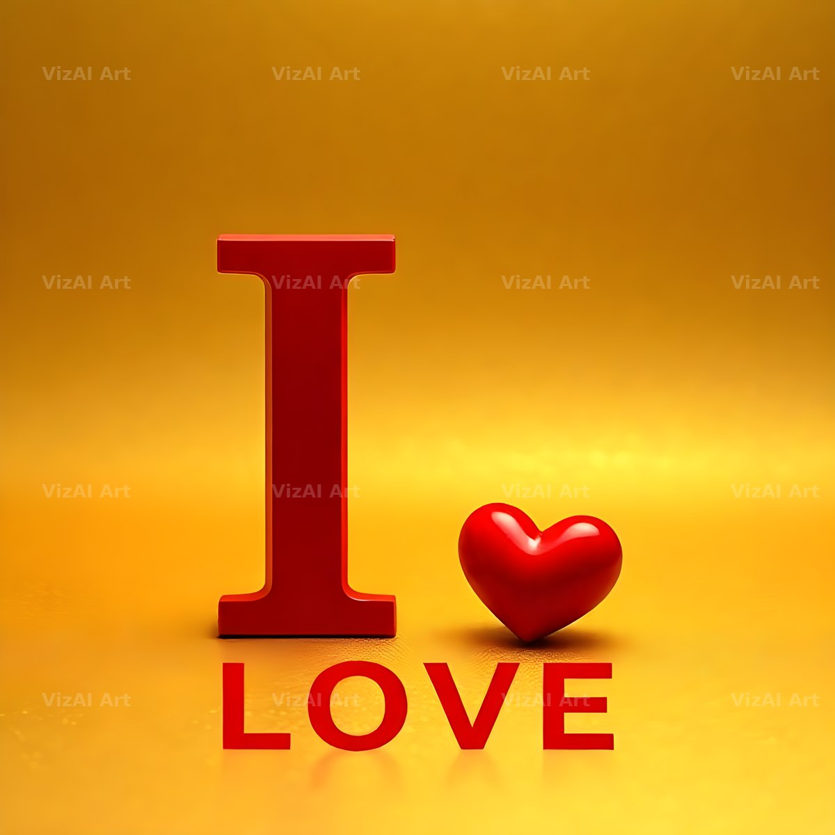 Love Letter Gold alphabet letter I