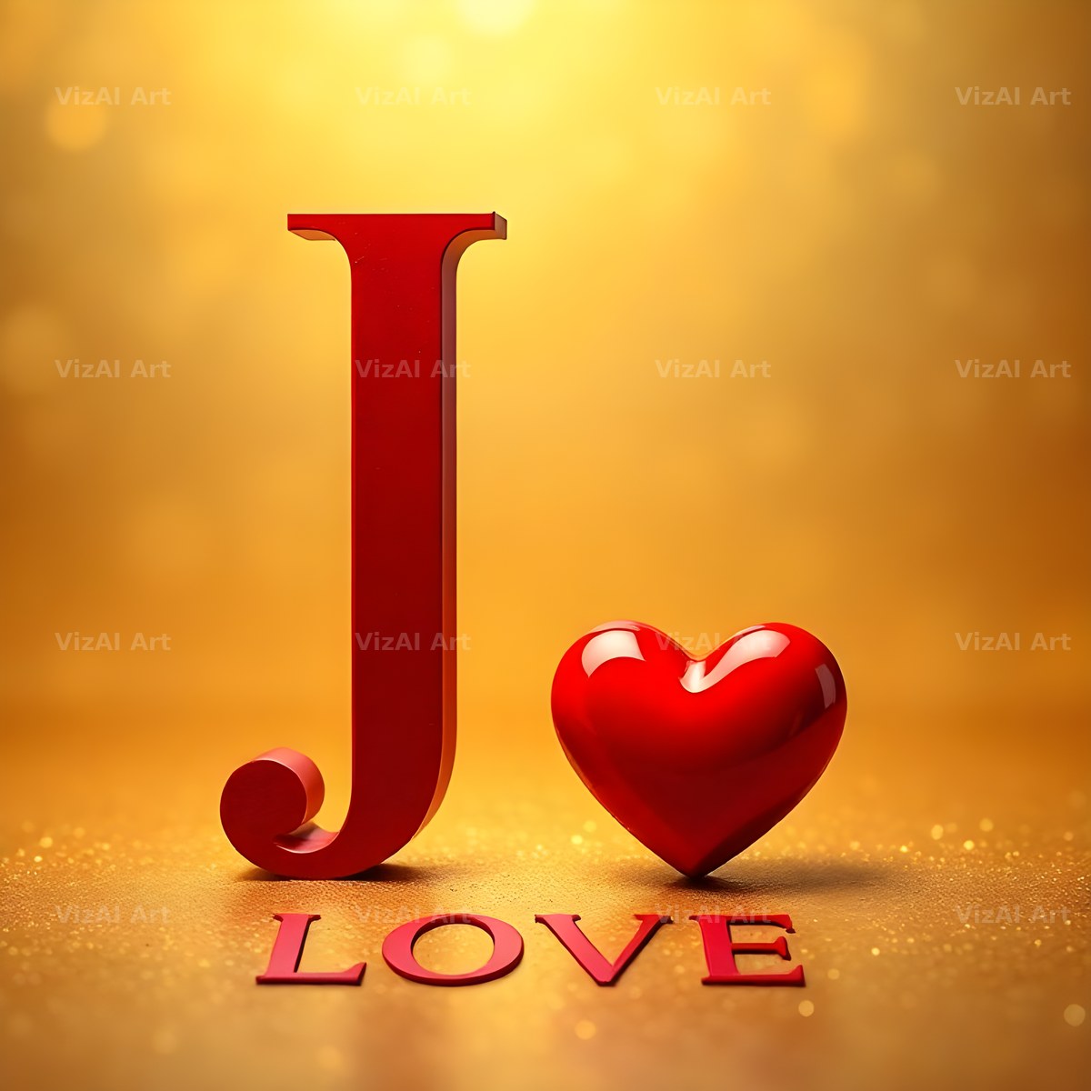 Love Letter Gold alphabet letter J