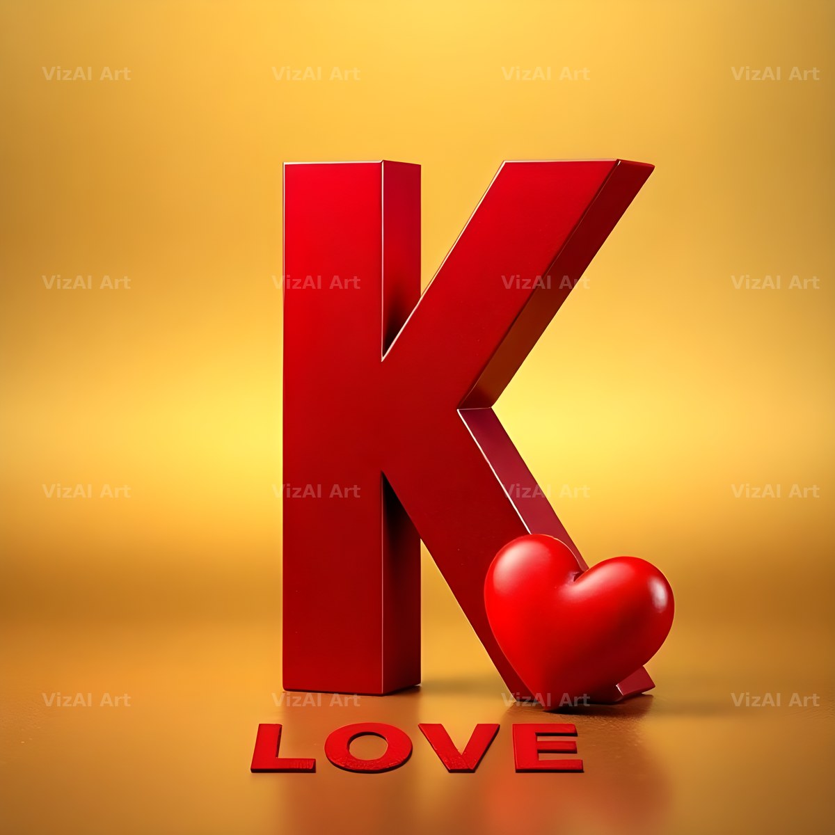 Love Letter Gold alphabet letter K