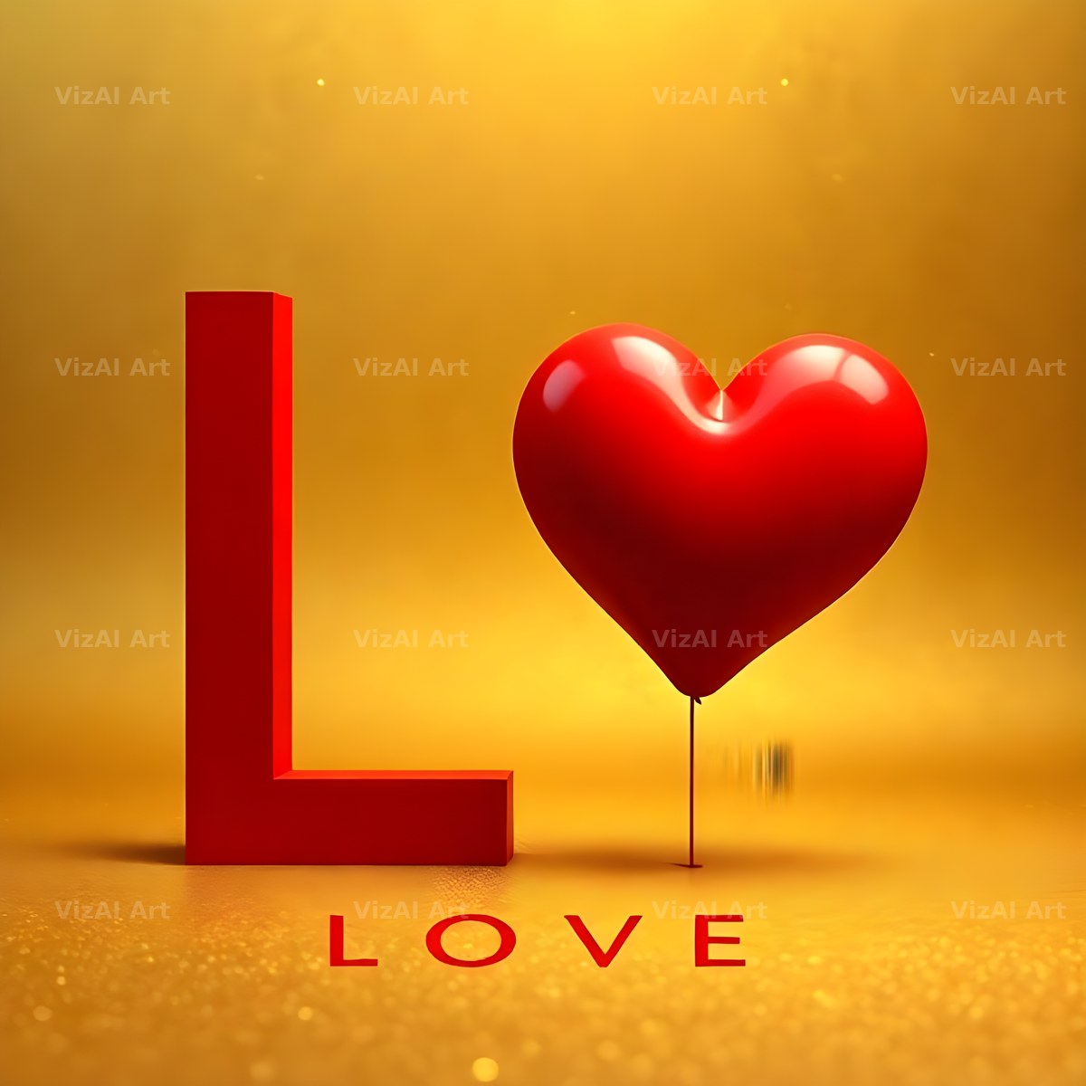 Love Letter Gold alphabet letter L