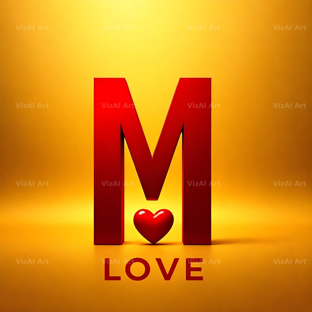 Love Letter Gold alphabet letter M