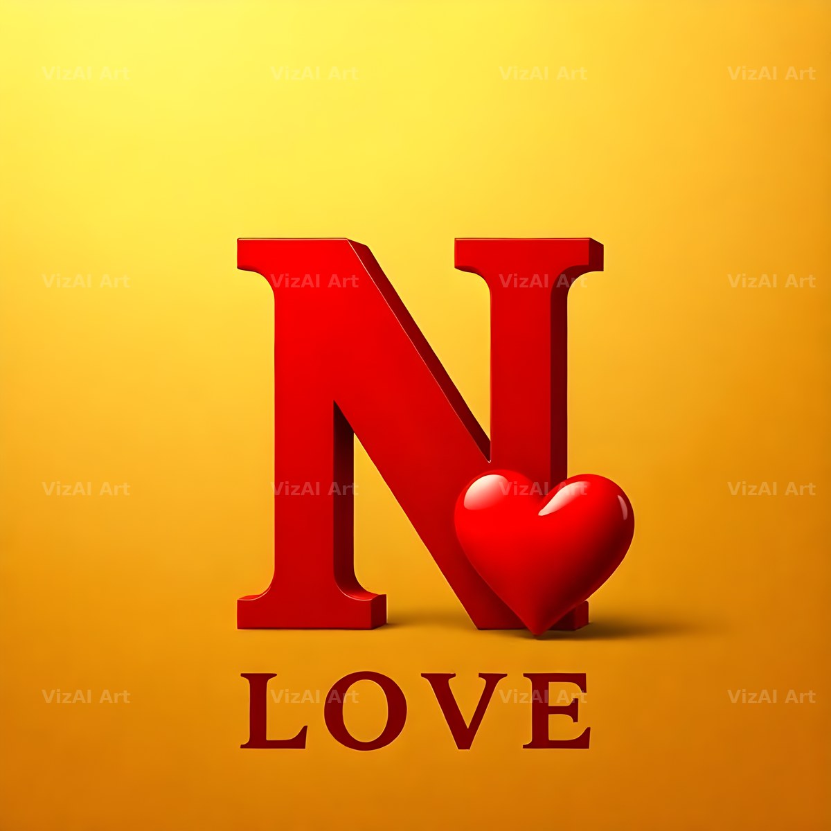 Love Letter Gold alphabet letter N