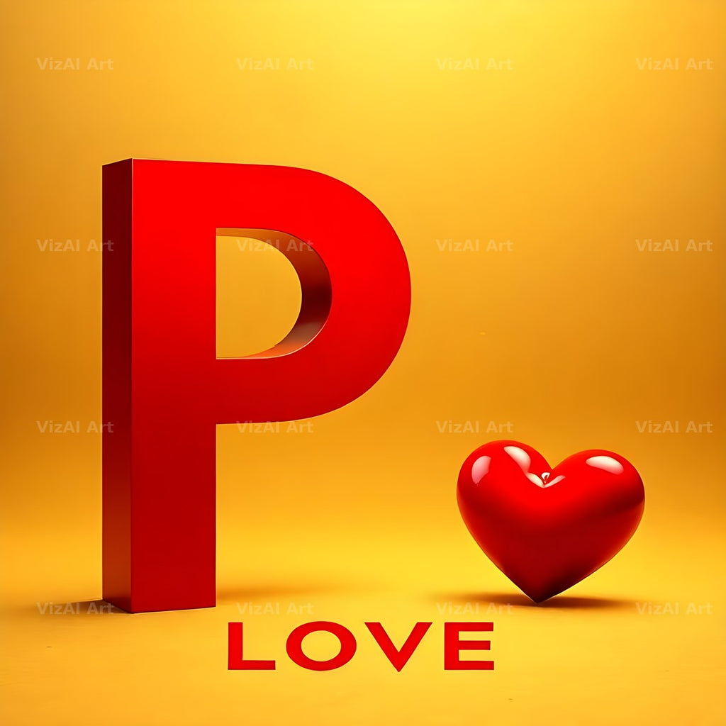Love Letter Gold alphabet letter P