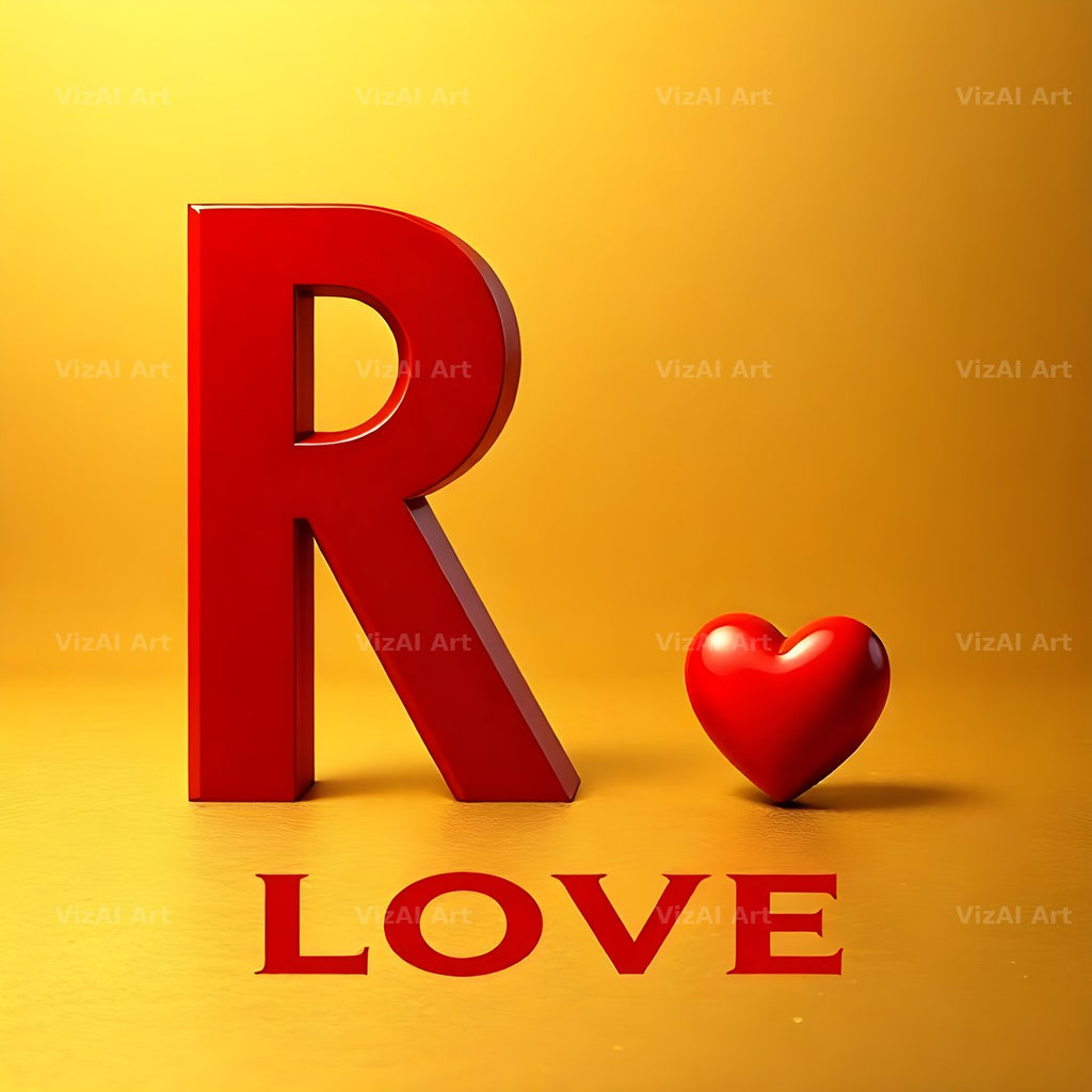 Love Letter Gold alphabet letter R