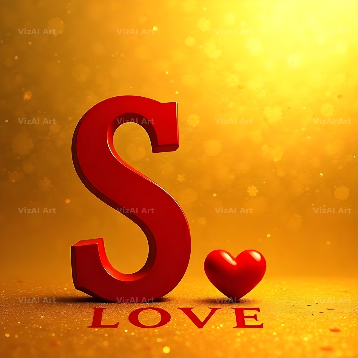 Love Letter Gold alphabet letter S