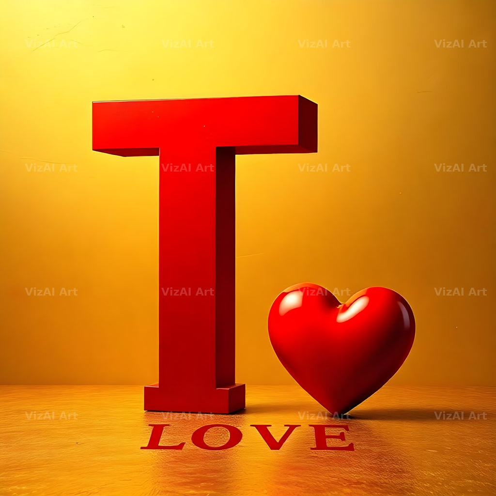 Love Letter Gold alphabet letter T
