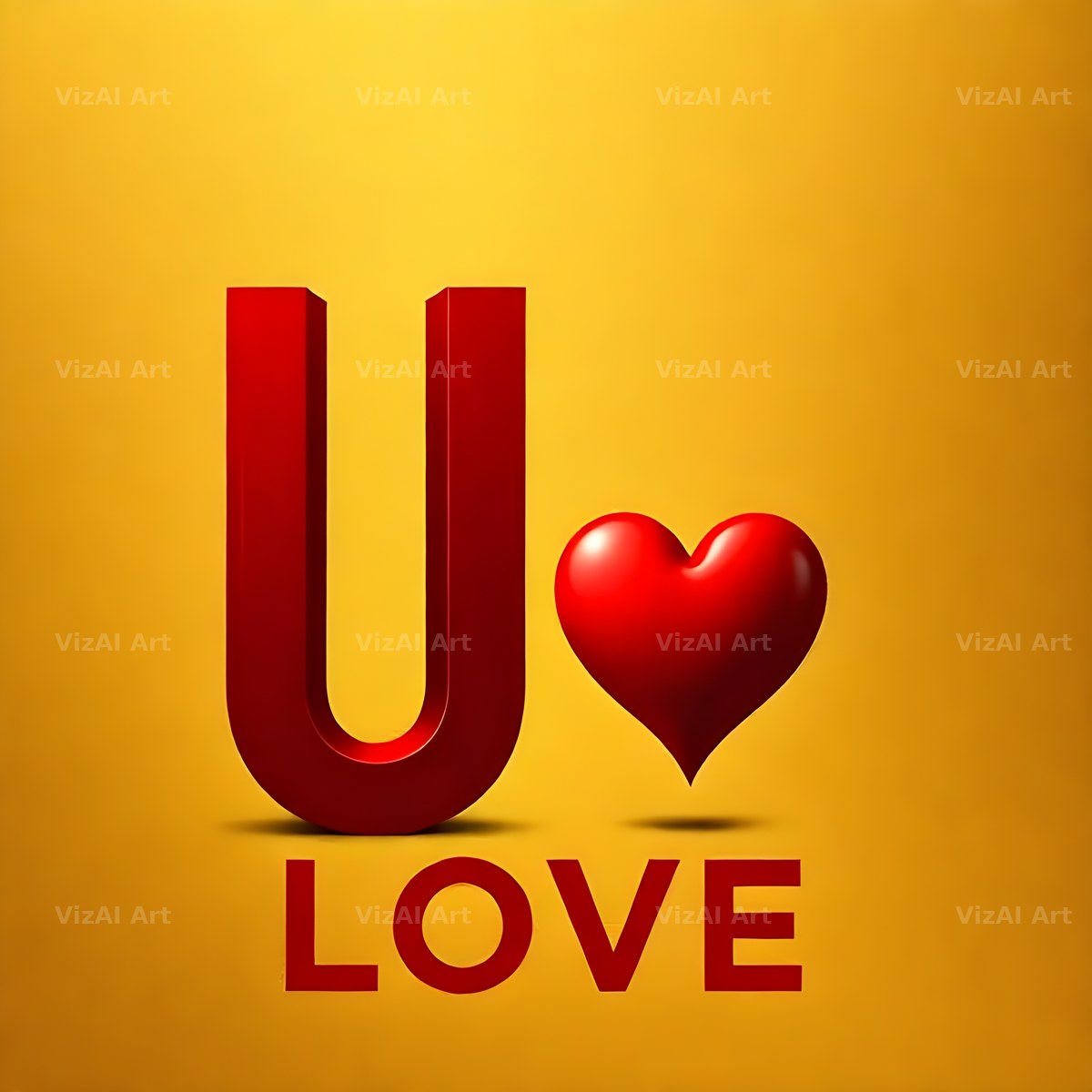 Love Letter Gold alphabet letter U