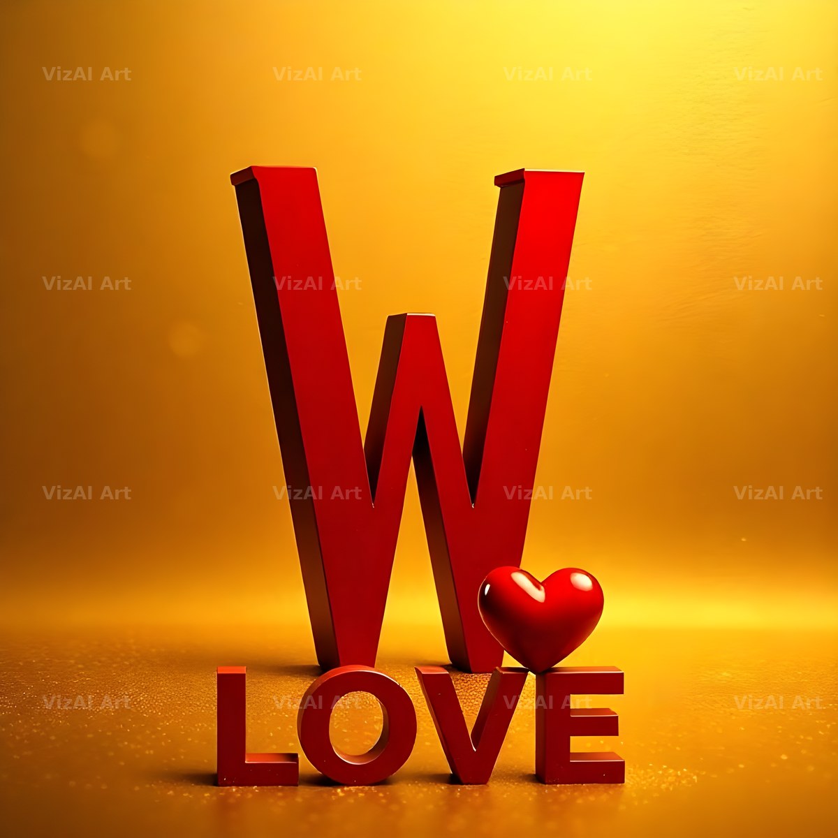 Love Letter Gold alphabet letter W