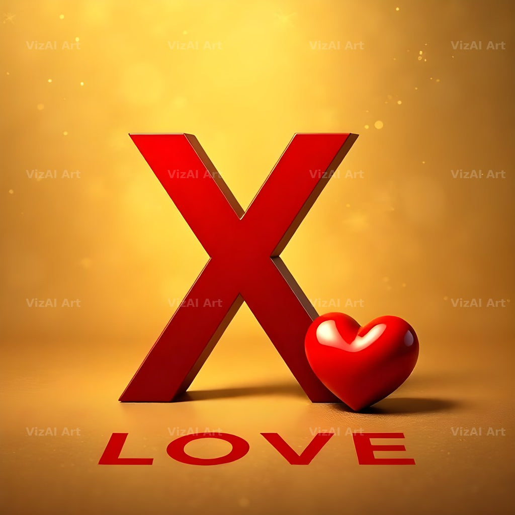 Love Letter Gold alphabet letter X