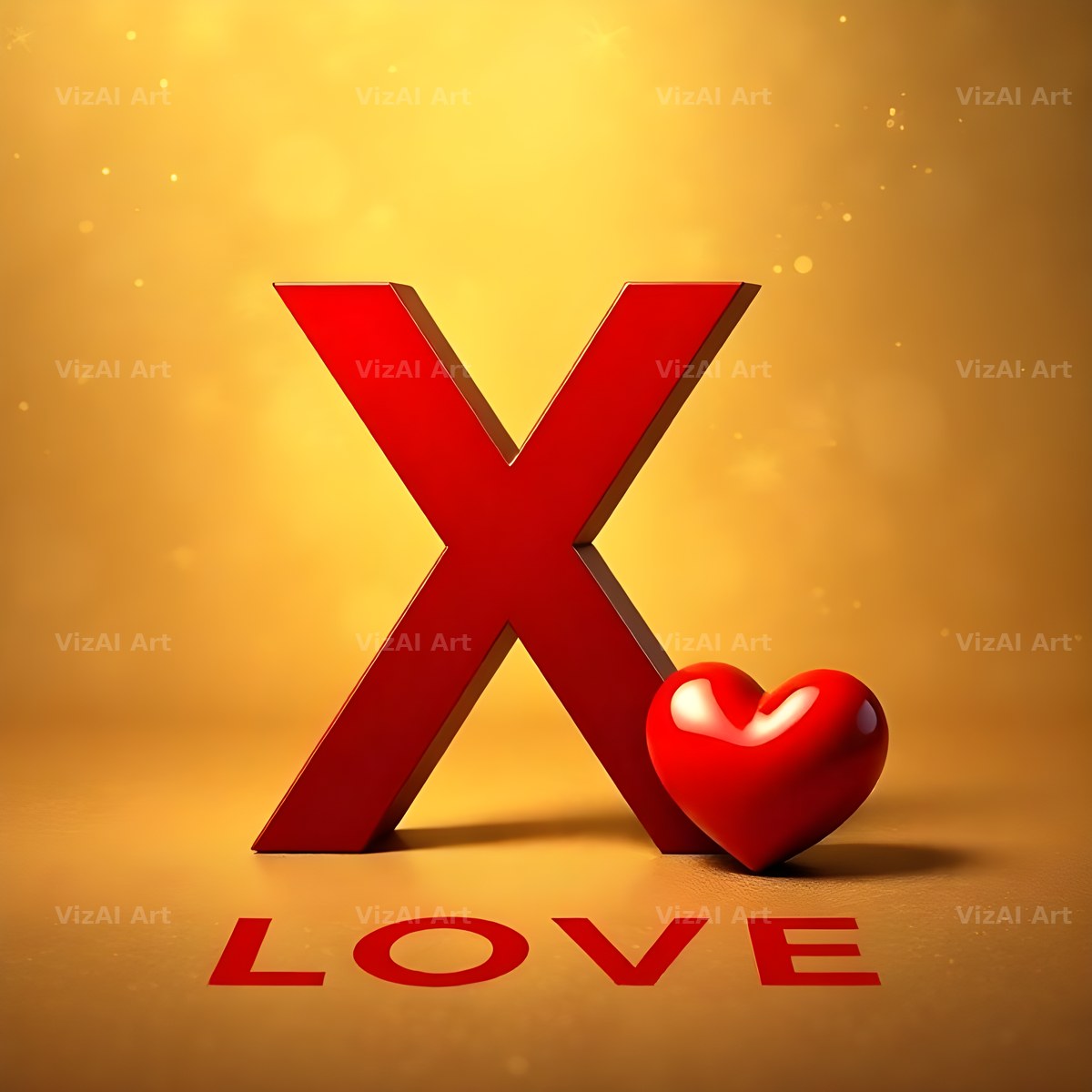 Love Letter Gold alphabet letter X