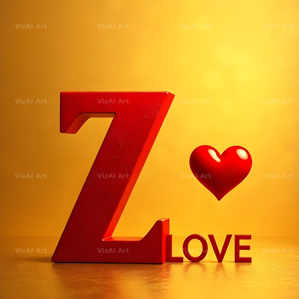 Love Letter Gold alphabet letter Z
