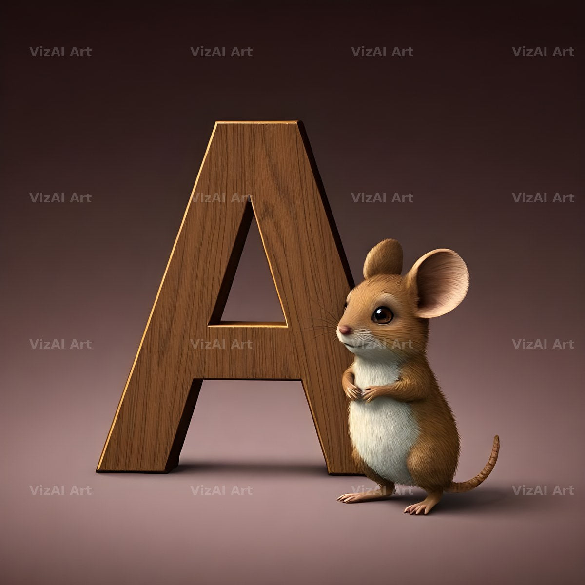 Little Mouse alphabet letter A