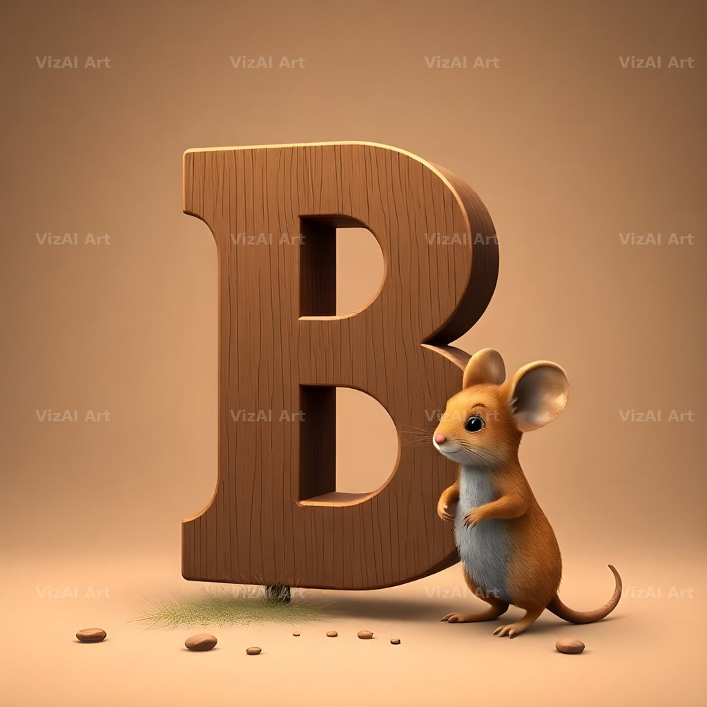 Little Mouse alphabet letter B