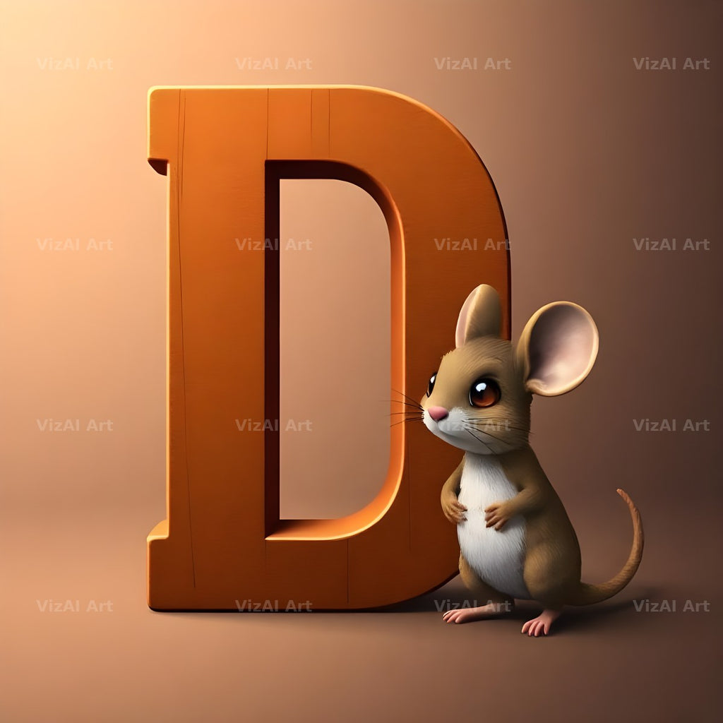 Little Mouse alphabet letter D