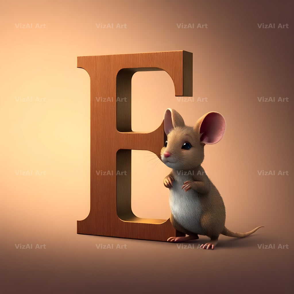 Little Mouse alphabet letter E