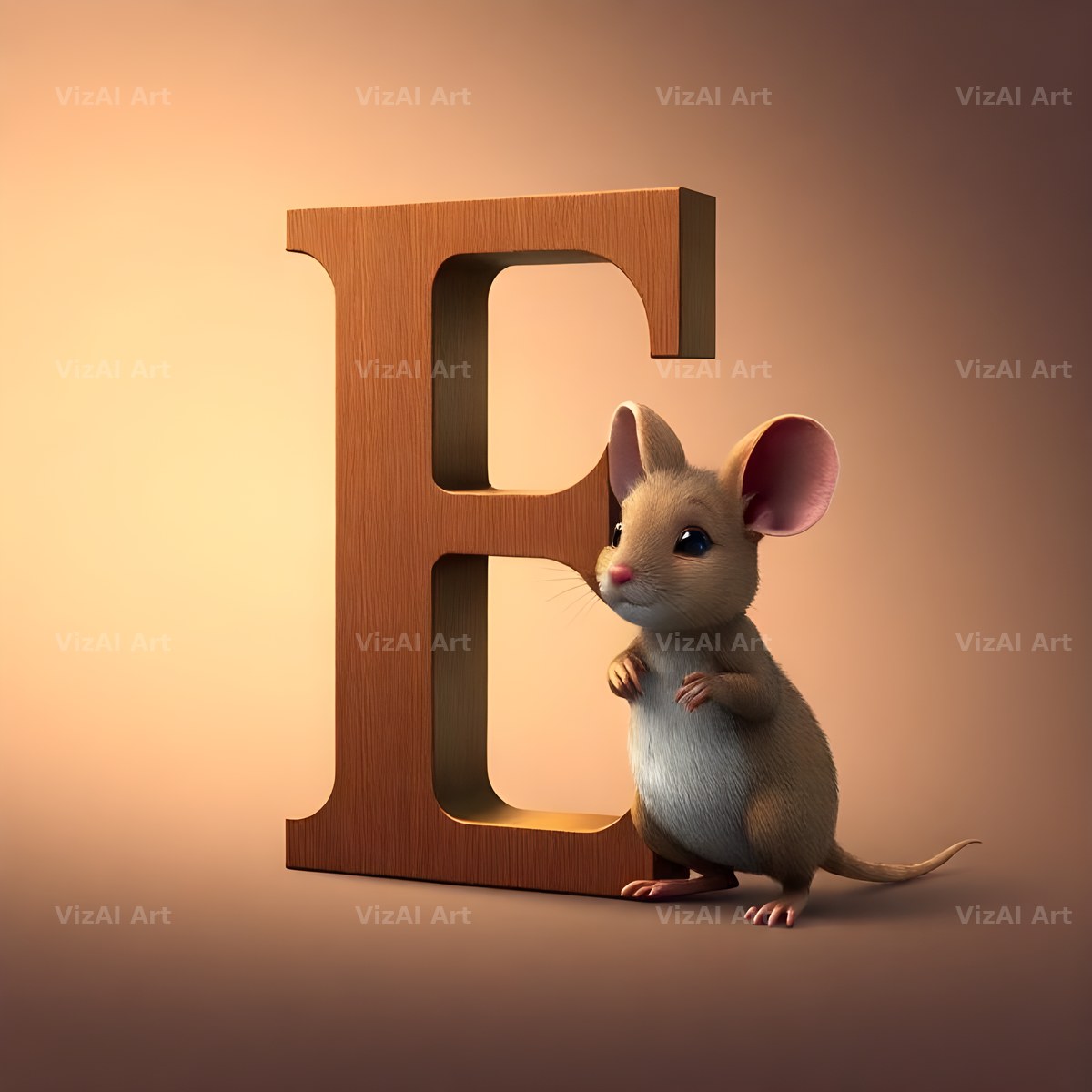 Little Mouse alphabet letter E
