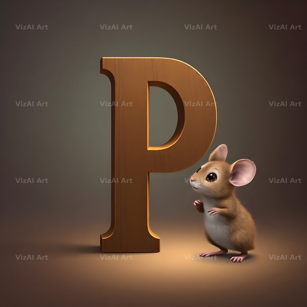 Little Mouse alphabet letter P