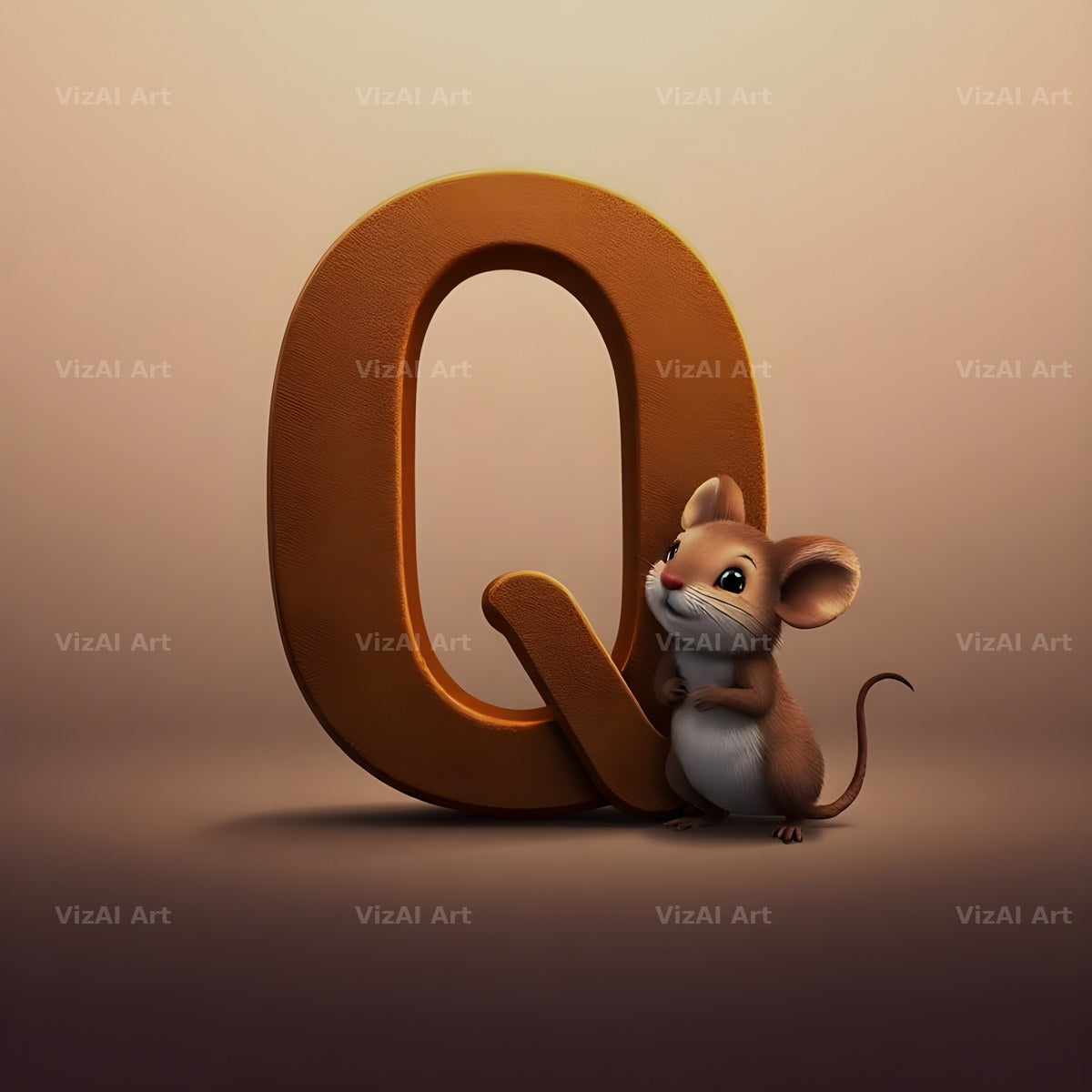 Little Mouse alphabet letter Q