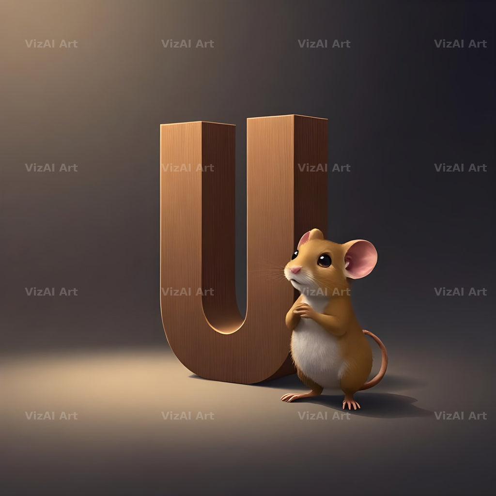 Little Mouse alphabet letter U