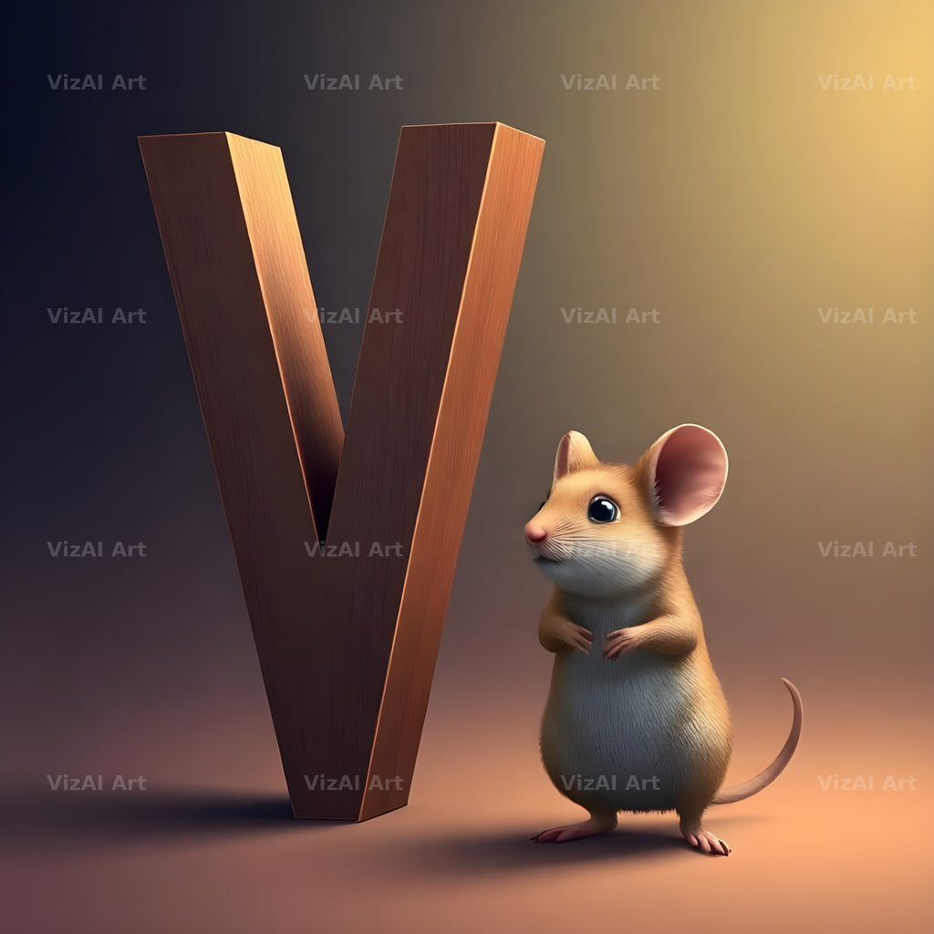 Little Mouse alphabet letter V