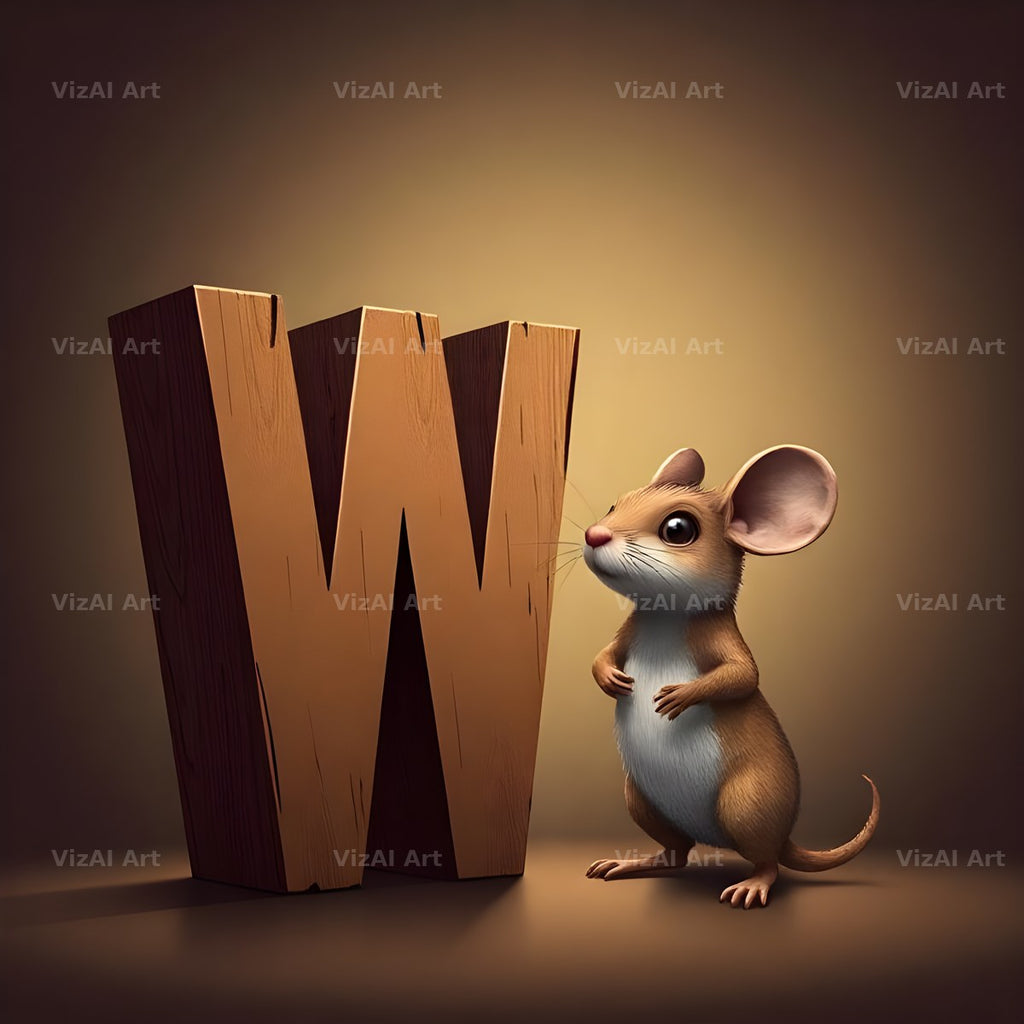 Little Mouse alphabet letter W
