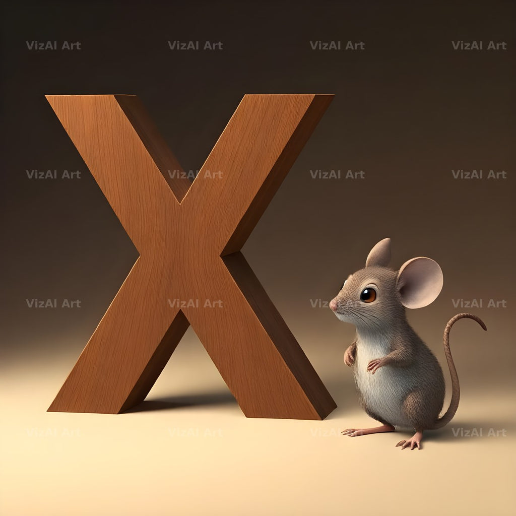 Little Mouse alphabet letter X