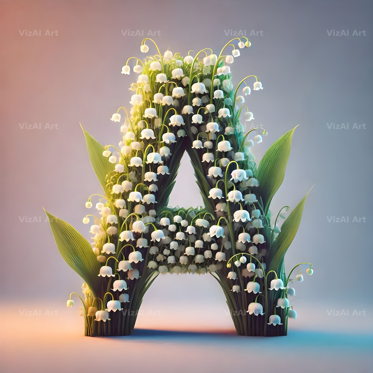 Lily of the Valley alphabet letter A