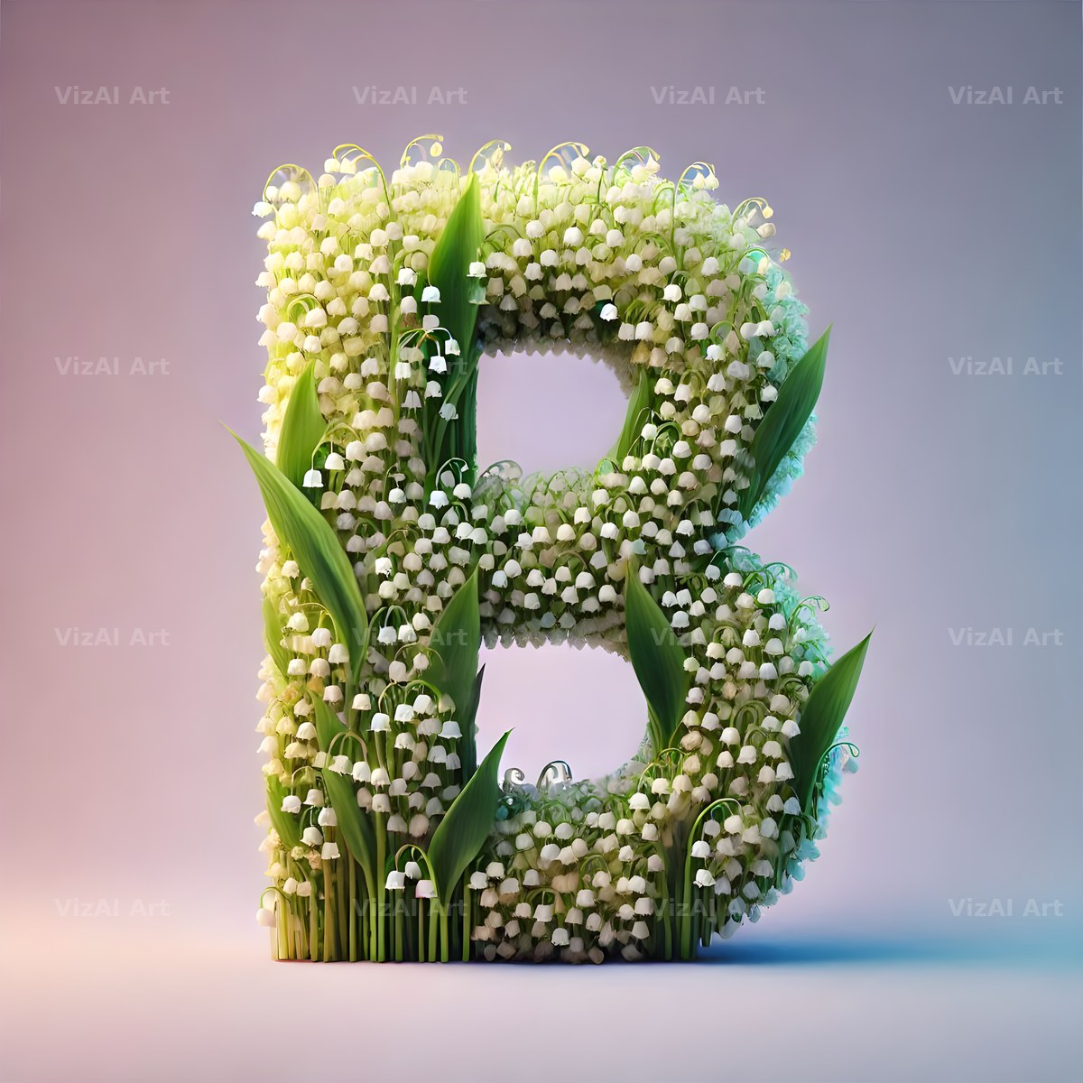 Lily of the Valley alphabet letter B