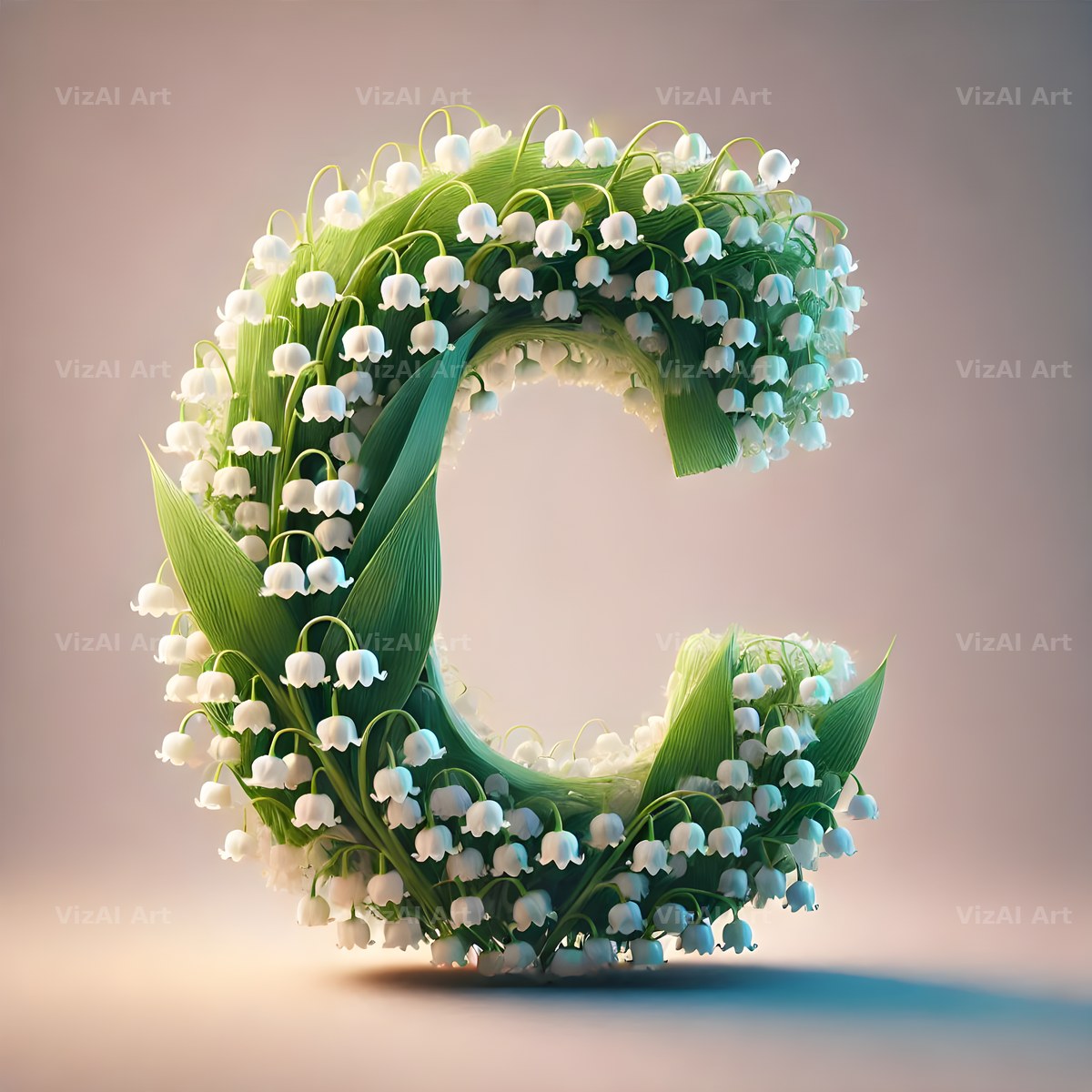 Lily of the Valley alphabet letter C