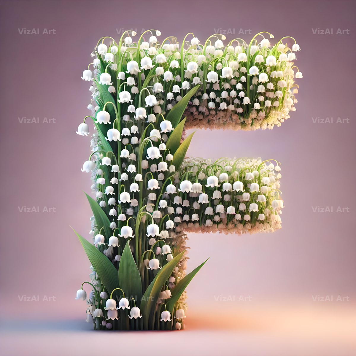 Lily of the Valley alphabet letter F