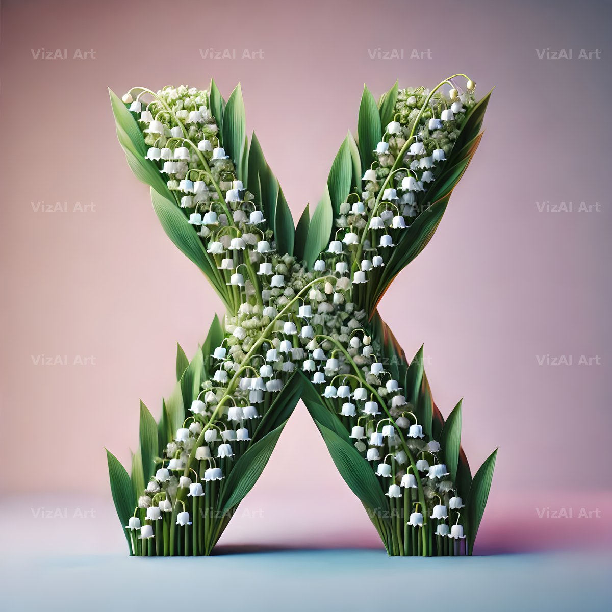 Lily of the Valley alphabet letter X