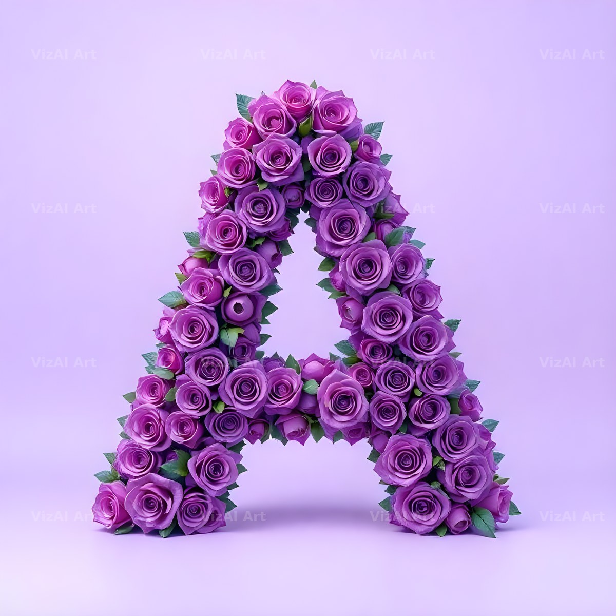 Lilac Rose Cluster alphabet letter A