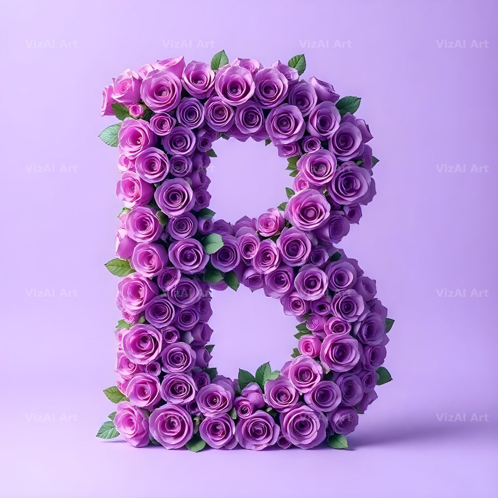 Lilac Rose Cluster alphabet letter B