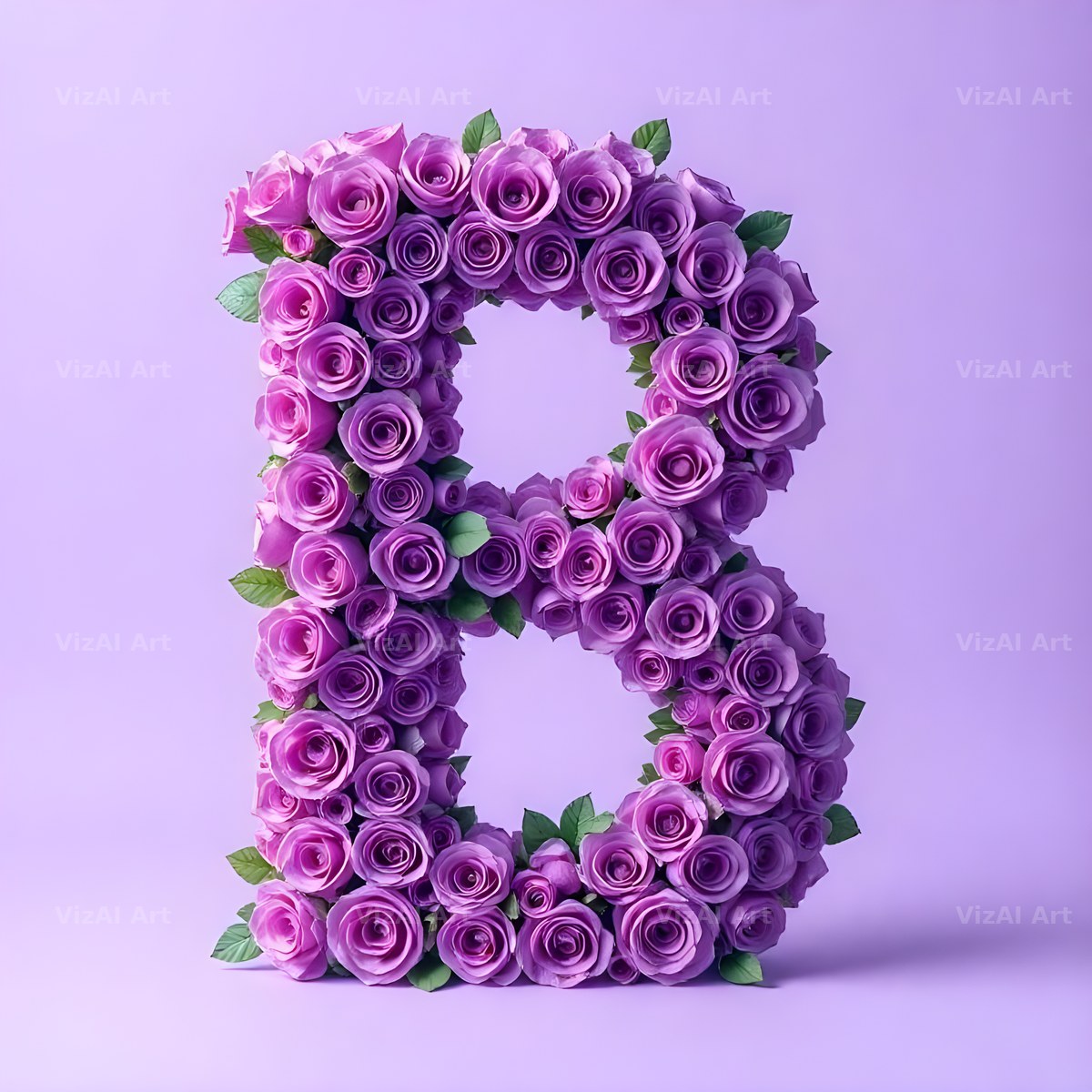 Lilac Rose Cluster alphabet letter B
