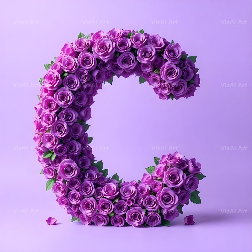 Lilac Rose Cluster alphabet letter C