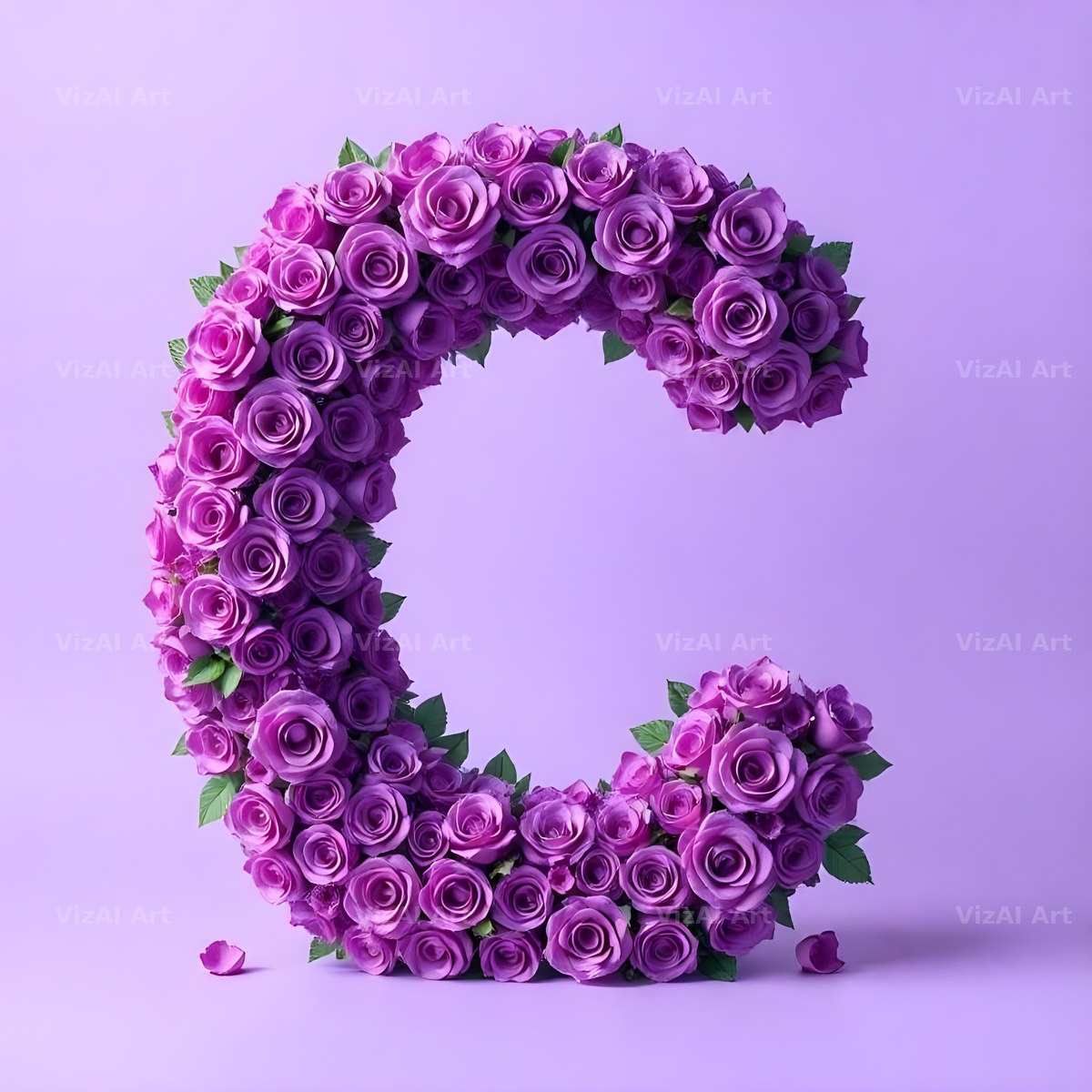 Lilac Rose Cluster alphabet letter C