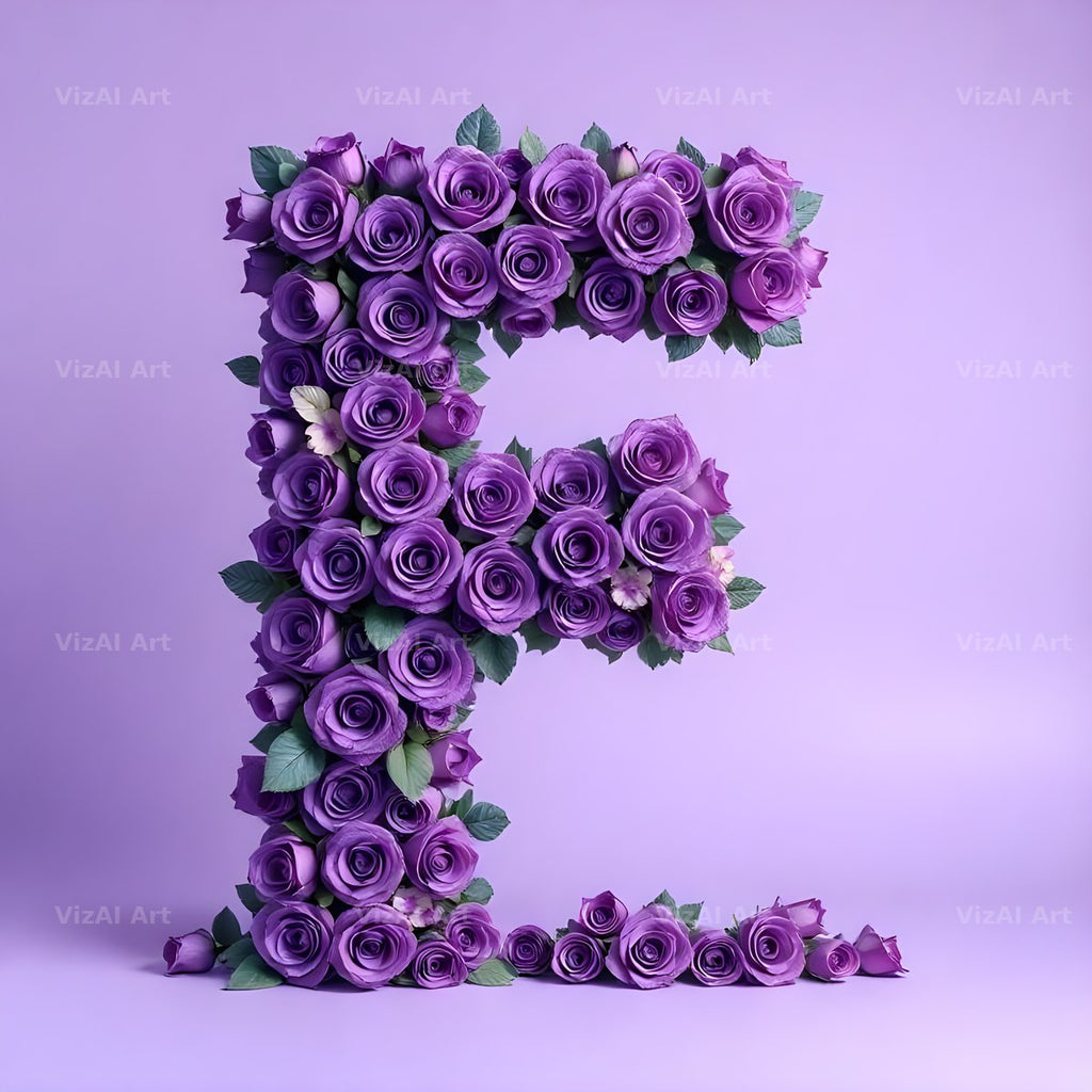 Lilac Rose Cluster alphabet letter F