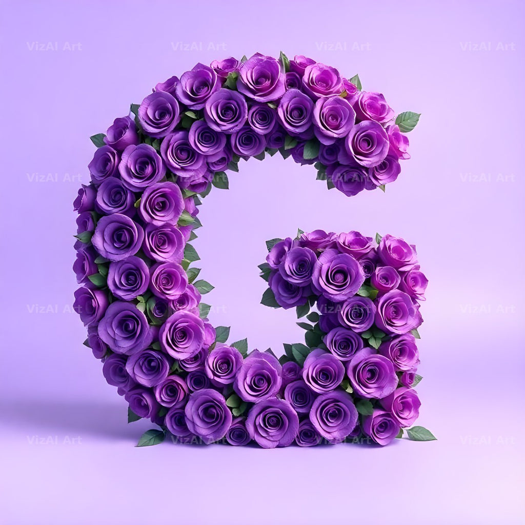 Lilac Rose Cluster alphabet letter G