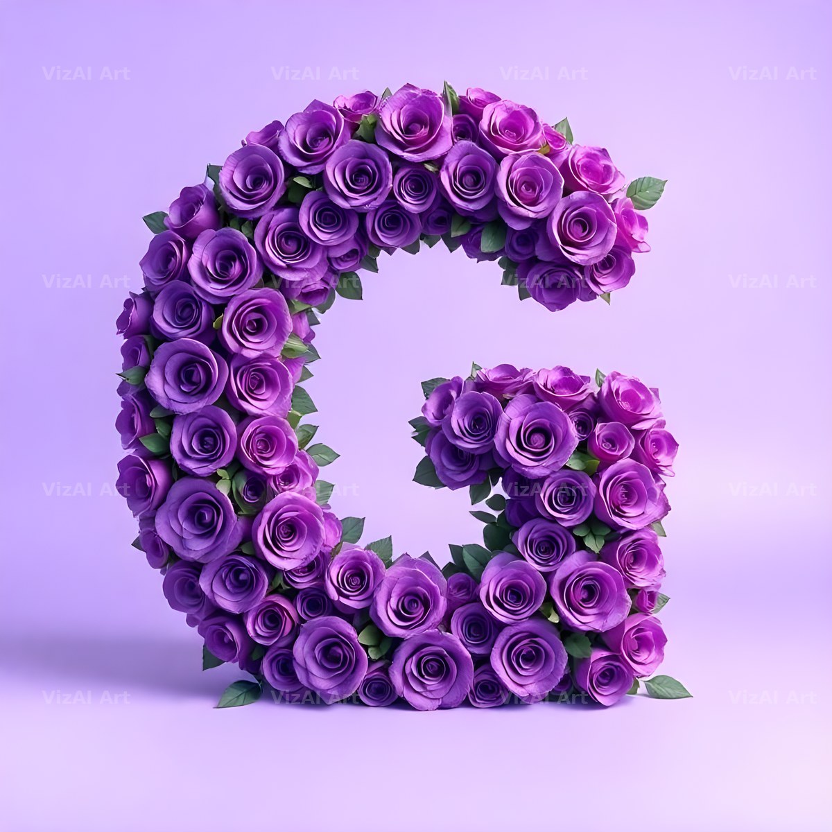 Lilac Rose Cluster alphabet letter G