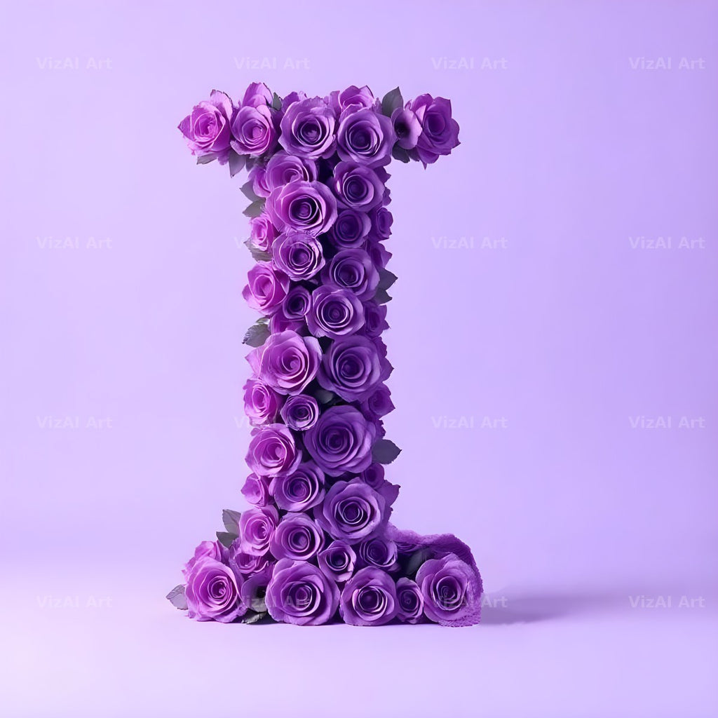 Lilac Rose Cluster alphabet letter I