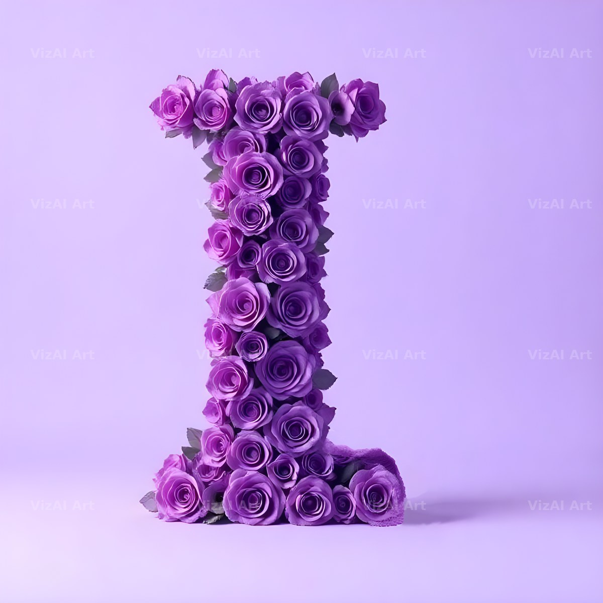 Lilac Rose Cluster alphabet letter I