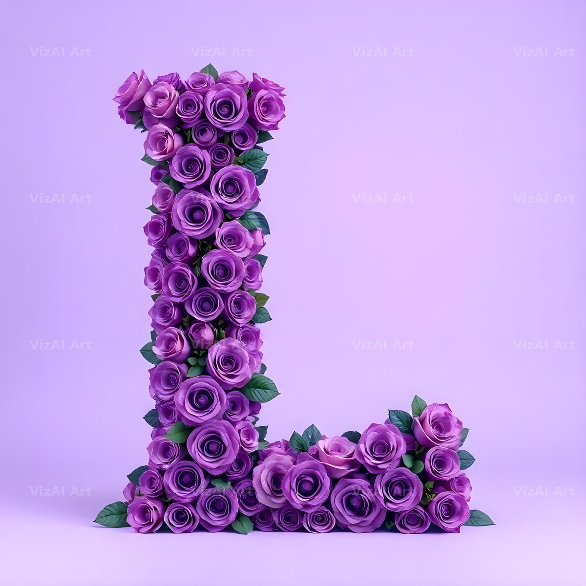 Lilac Rose Cluster alphabet letter L