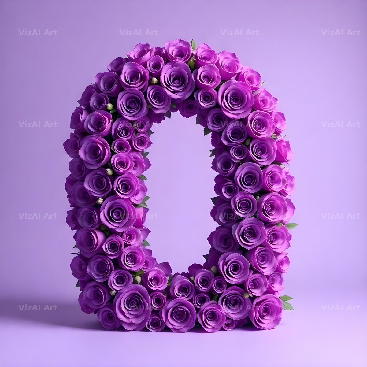 Lilac Rose Cluster alphabet letter O