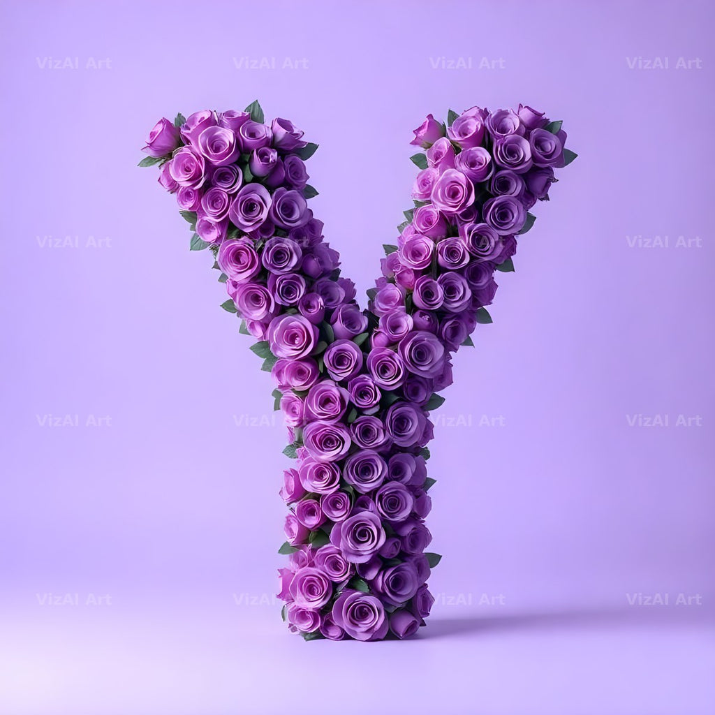 Lilac Rose Cluster alphabet letter Y