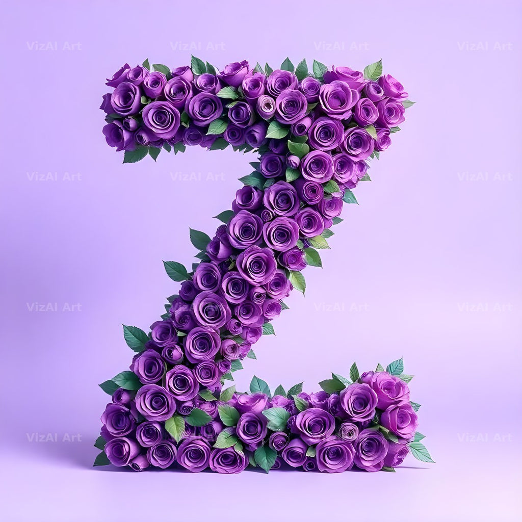 Lilac Rose Cluster alphabet letter Z