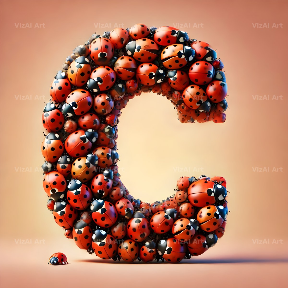 Ladybird Swarm Charm alphabet letter C