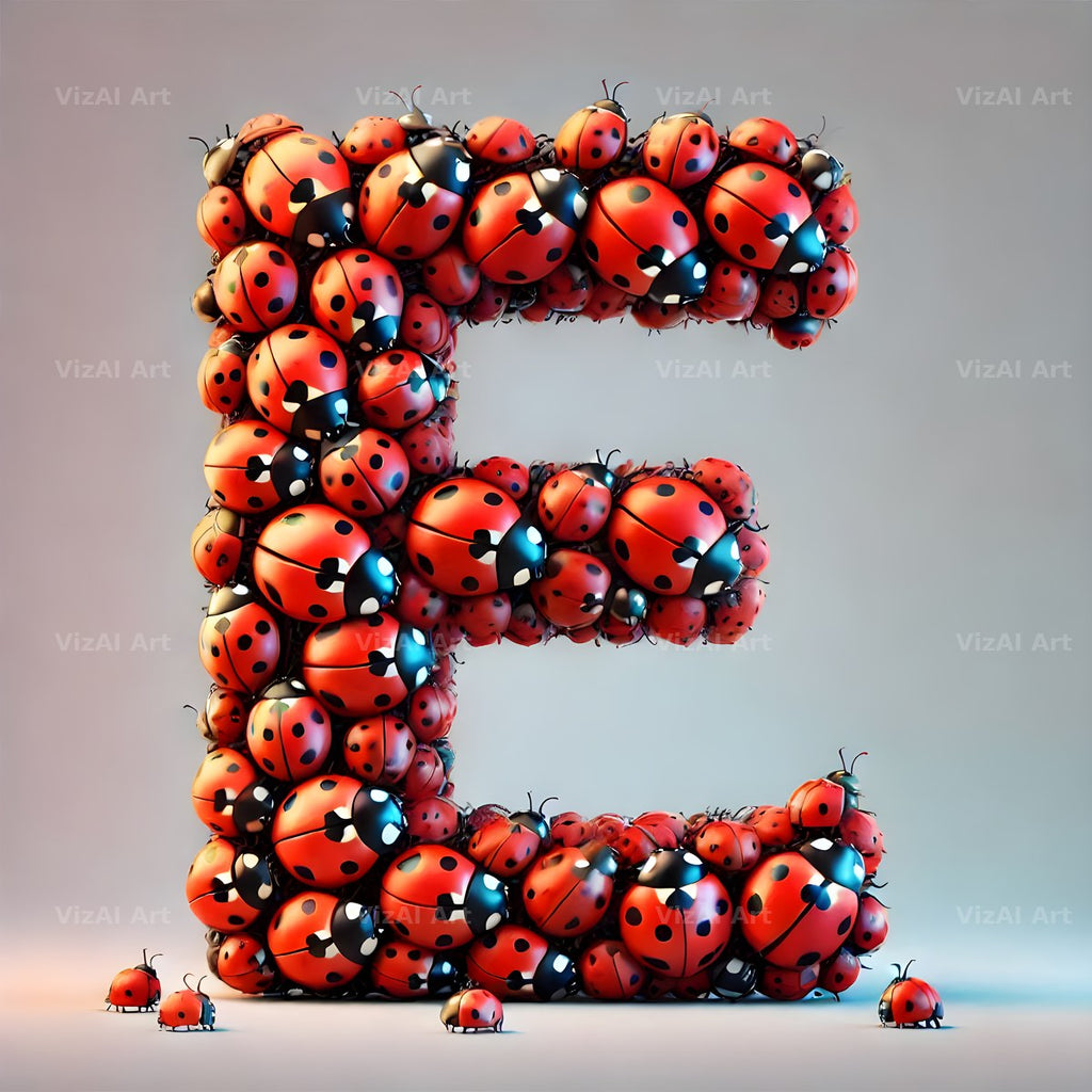 Ladybird Swarm Charm alphabet letter E