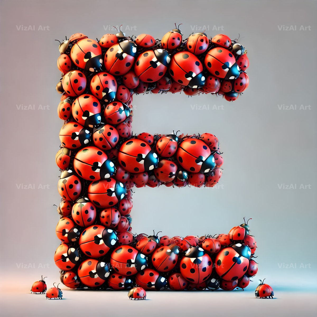 Ladybird Swarm Charm alphabet letter E