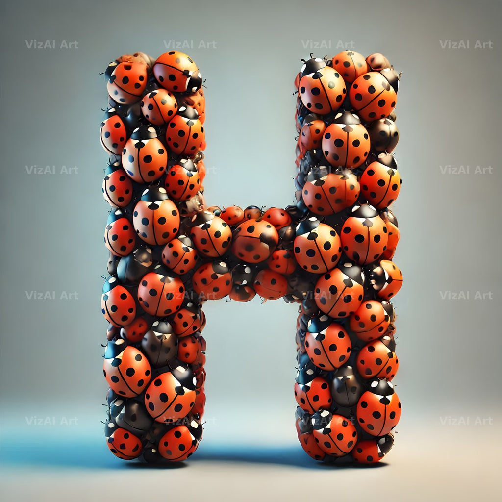 Ladybird Swarm Charm alphabet letter H
