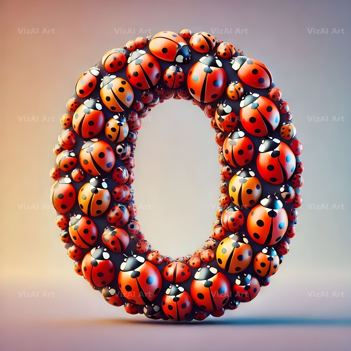 Ladybird Swarm Charm alphabet letter O